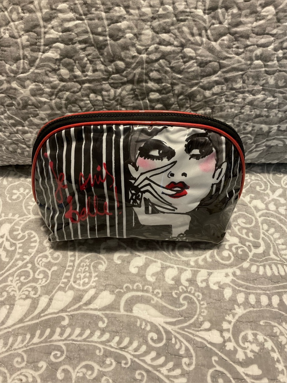 Izak Zenou Plastic Coated Zippered Bag - “Je Suis Belle” / I am Beautiful